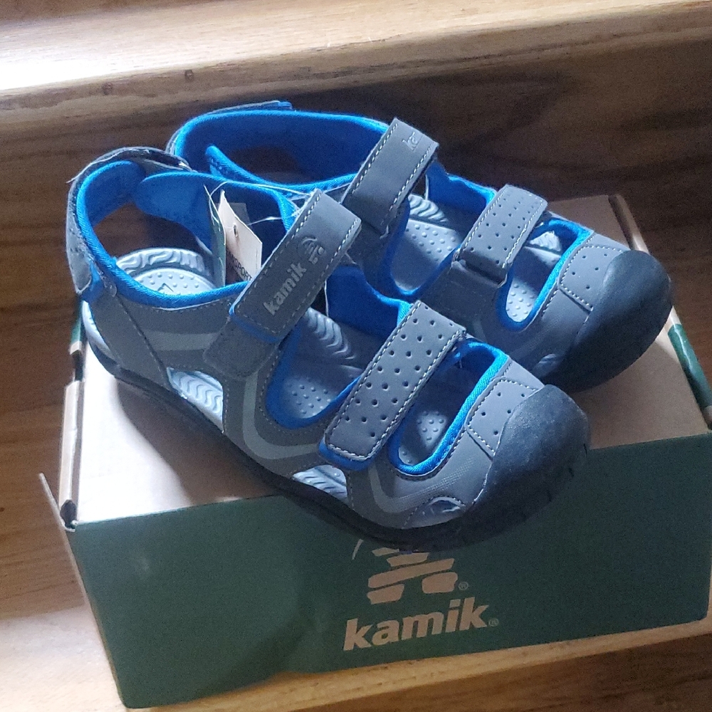 Kamik Kids' Blue and Gray Adventure Sandals